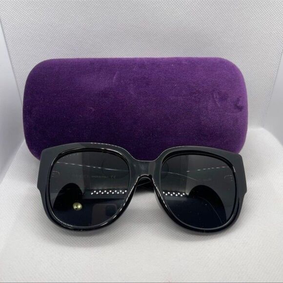 GUCCI Authentic Women's Gold Logo Havana Sunglasses - Picture 7 of 12